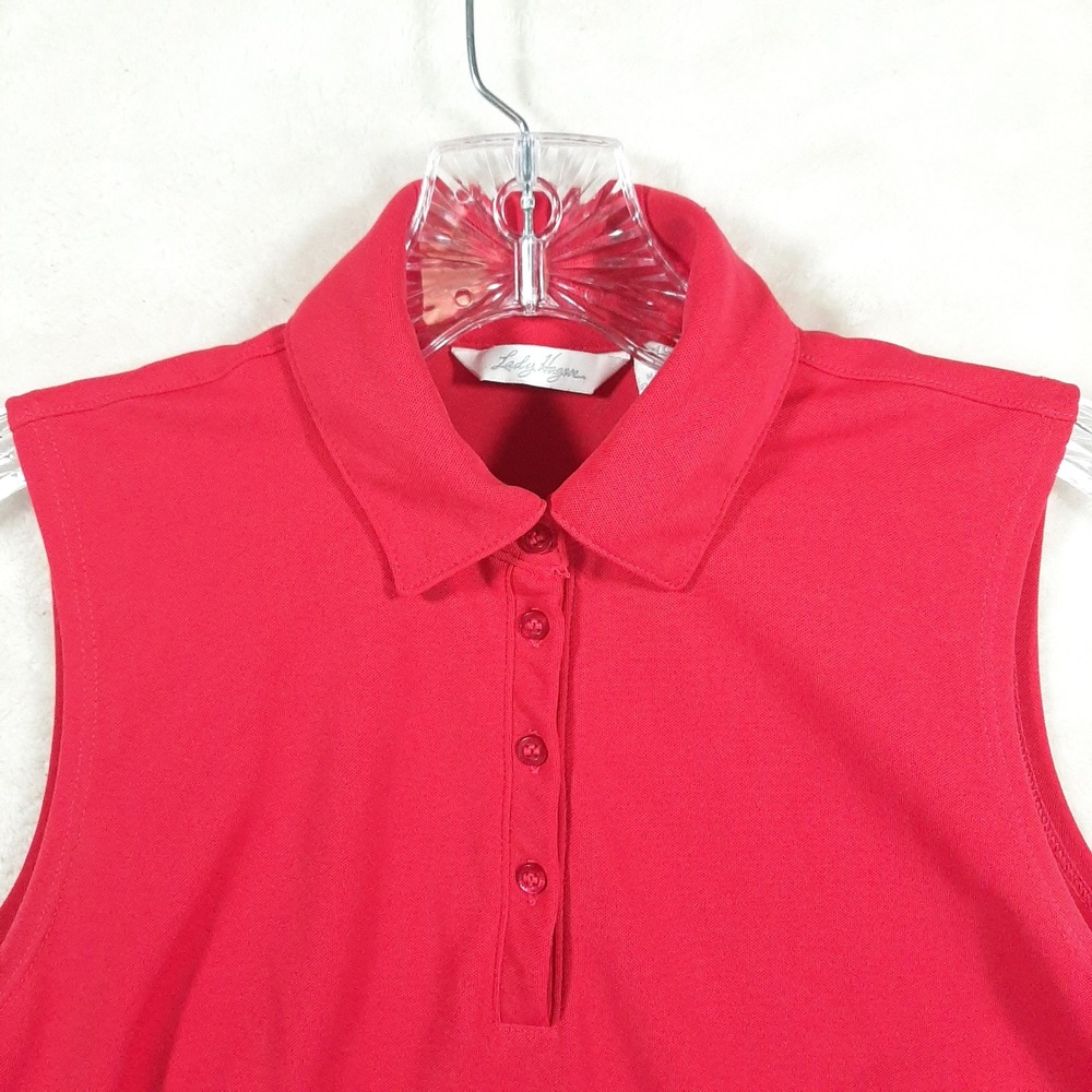 Lady Hagen Womens Red Watermelon Sleeveless Golf Polo Shirt XS Pique Knit Summer